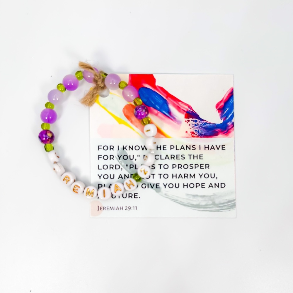 Bible Verse Beaded Bracelet - Handmade - NEW - Jeremiah 29:11